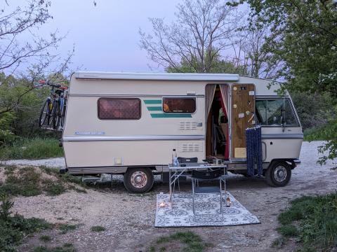 Opel Camping-car Bedford Blitz CF280 Hymer-Mobil Beige